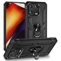 For Xiaomi 13 Shockproof TPU + PC Phone Case with Holder(Black)