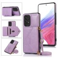 For Samsung Galaxy A33 5G Cross-body Wallet Card Bag Leather Phone Case(Purple)