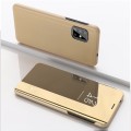 For Xiaomi 13 Plated Mirror Horizontal Flip Leather Case with Holder(Gold)