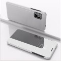 For Xiaomi 13 Plated Mirror Horizontal Flip Leather Case with Holder(Silver)
