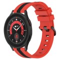 For Samsung Galaxy Watch5 Pro 45mm 20mm Vertical Two-Color Silicone Watch Band(Red+Black)