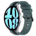 For Samsung Galaxy Watch 6 44mm 20mm Vertical Two-Color Silicone Watch Band(Green+Black)