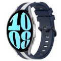 For Samsung Galaxy Watch 6 44mm 20mm Vertical Two-Color Silicone Watch Band(Blue+White)
