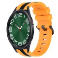 For Samsung Galaxy Watch 6 Classic 47mm 20mm Vertical Two-Color Silicone Watch Band(Yellow+Black)