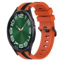 For Samsung Galaxy Watch 6 Classic 43mm 20mm Vertical Two-Color Silicone Watch Band(Orange+Black)