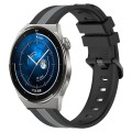 For Huawei Watch GT3 Pro 46mm 22mm Vertical Two-Color Silicone Watch Band(Black+Grey)