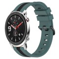 For Amazfit GTR 4 22mm Vertical Two-Color Silicone Watch Band(Green+Black)
