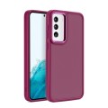 Shield Skin Feel PC Metal Lens Frame Phone Case For Samsung Galaxy S23+ 5G(Purple Red)