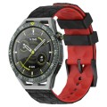 For Huawei Watch GT 3 SE 22mm Football Pattern Two-Color Silicone Watch Band(Black+Red)