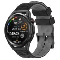For Huawei Watch GT Runner 22mm Football Pattern Two-Color Silicone Watch Band(Black+Grey)