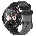 For Honor Watch Dream 22mm Football Pattern Two-Color Silicone Watch Band(Black+Grey)