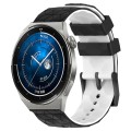 For Huawei Watch GT3 Pro 43mm 20mm Football Pattern Two-Color Silicone Watch Band(Black+White)