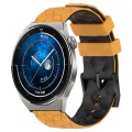 For Huawei Watch GT3 Pro 43mm 20mm Football Pattern Two-Color Silicone Watch Band(Yellow+Black)