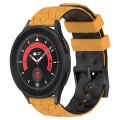 For Samsung Galaxy Watch 5 Pro 45mm 20mm Football Pattern Two-Color Silicone Watch Band(Yellow+Black
