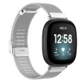 For Fitbit Versa 4 / Versa 3 / Sense 2 / Sense Integrated Milan Buckle Fine Mesh Metal Watch Band(Si