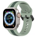 Two-Color Loop Buckle Silicone Watch Band For Apple Watch Ultra 49mm(Light Green + Green)