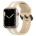Two-Color Loop Buckle Silicone Watch Band For Apple Watch Series 8&7 45mm / SE 2&6&SE&5&4 44mm / 3&2