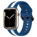 Two-Color Loop Buckle Silicone Watch Band For Apple Watch Series 8&7 45mm / SE 2&6&SE&5&4 44mm / 3&2
