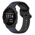 For Garmin Forerunner 245 Music 20mm Convex Loop Two-Color Silicone Watch Band(Midnight Blue+Black)