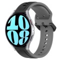 For Samsung Galaxy Watch 6 40mm 20mm Convex Loop Two-Color Silicone Watch Band(Black+Grey)