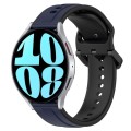 For Samsung Galaxy Watch 6 40mm 20mm Convex Loop Two-Color Silicone Watch Band(Midnight Blue + Black