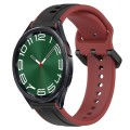 For Samsung Galaxy Watch 6 Classic 47mm 20mm Convex Loop Two-Color Silicone Watch Band(Black+Red)
