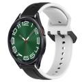For Samsung Galaxy Watch 6 Classic 47mm 20mm Convex Loop Two-Color Silicone Watch Band(Black+White)