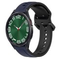 For Samsung Galaxy Watch 6 Classic 47mm 20mm Convex Loop Two-Color Silicone Watch Band(Midnight Blue