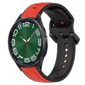 For Samsung Galaxy Watch 6 Classic 43mm 20mm Convex Loop Two-Color Silicone Watch Band(Red+Black)