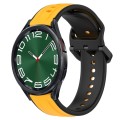 For Samsung Galaxy Watch 6 Classic 43mm 20mm Convex Loop Two-Color Silicone Watch Band(Yellow+Black)