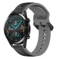 For Huawei Watch GT2 42mm 20mm Convex Loop Two-Color Silicone Watch Band(Black+Grey)