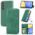 For Samsung Galaxy A15 Retro Skin Feel Magnetic Leather Phone Case(Green)