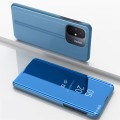 For Xiaomi Redmi 12C Plated Mirror Horizontal Flip Leather Case with Holder(Blue)