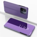 For Xiaomi Redmi 12C Plated Mirror Horizontal Flip Leather Case with Holder(Purple Blue)