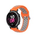 For Samsung Galaxy Watch Active 2 44mm 20mm Perforated Breathable Sports Silicone Watch Band(Orange+
