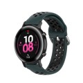 For Samsung Galaxy Watch Active 2 44mm 20mm Perforated Breathable Sports Silicone Watch Band(Olive G
