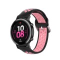 For Samsung Galaxy Watch Active 2 44mm 20mm Perforated Breathable Sports Silicone Watch Band(Black+P