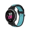 For Samsung Galaxy Watch Active 2 44mm 20mm Perforated Breathable Sports Silicone Watch Band(Black+B