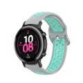For Samsung Galaxy Watch Active 2 44mm 20mm Perforated Breathable Sports Silicone Watch Band(Grey+Wa