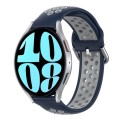 For Samsung Galaxy Watch 6 44mm 20mm Perforated Breathable Sports Silicone Watch Band(Midnight Blue
