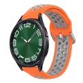 For Samsung Galaxy Watch 6 Classic 47mm 20mm Perforated Breathable Sports Silicone Watch Band(Orange