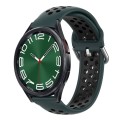 For Samsung Galaxy Watch 6 Classic 47mm 20mm Perforated Breathable Sports Silicone Watch Band(Olive