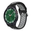 For Samsung Galaxy Watch 6 Classic 47mm 20mm Perforated Breathable Sports Silicone Watch Band(Black+