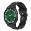 For Samsung Galaxy Watch 6 Classic 47mm 20mm Perforated Breathable Sports Silicone Watch Band(Black)