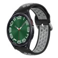 For Samsung Galaxy Watch 6 Classic 43mm 20mm Perforated Breathable Sports Silicone Watch Band(Black+