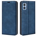 For Motorola Moto E22 / E22i Retro-skin  Magnetic Suction Leather Phone Case(Dark Blue)