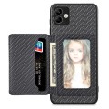 For Samsung Galaxy A04 4G Carbon Fiber Magnetic Card Wallet Bag Phone Case(Black)