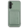 For Samsung Galaxy A14 5G Carbon Fiber Leather Card Magsafe Magnetic Phone Case(Green)