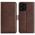 For Xiaomi Redmi Note 12 4G Global Dual-side Magnetic Buckle Horizontal Flip Leather Phone Case(Brow