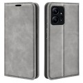 For Xiaomi Redmi Note 12 4G Global Retro-skin Magnetic Suction Leather Phone Case(Grey)